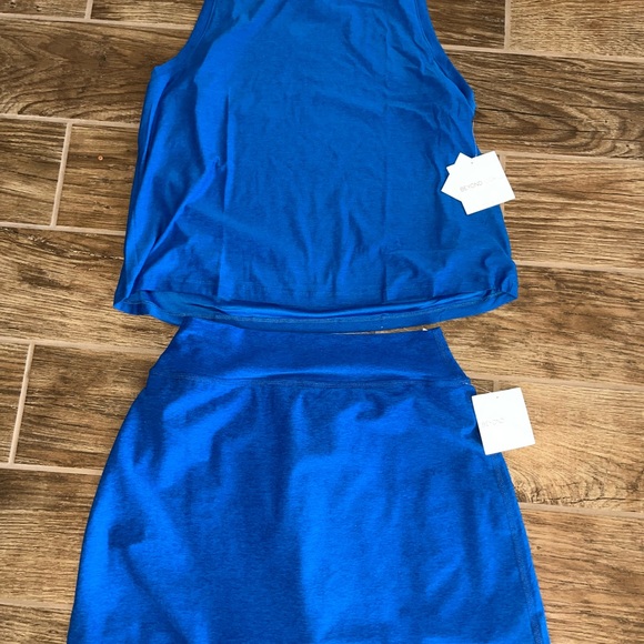 NWT Beyond Yoga Spacedye Blue Tank Top and Skirt Set